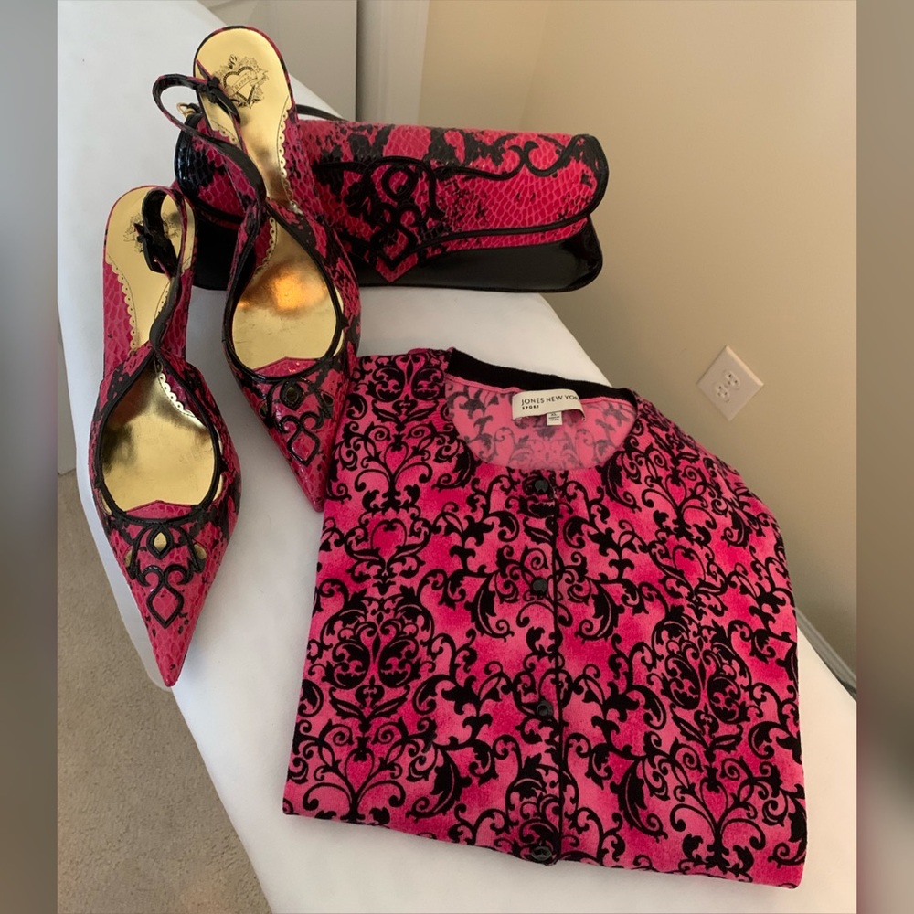 J. Renee’ Reptile Print Heels / Handbag / Sweater